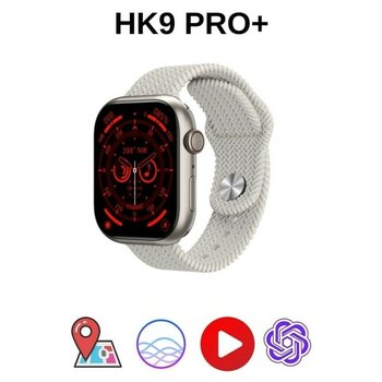 HK9PRO Watch 9 Hk9 Pro + Akıllı Saat (45MM) - Gri - Siyah