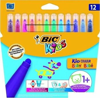 Bic Kids Couleur Baby 4.5 mm su bazlı mürekkep 12 adet Set Keçeli Kalem