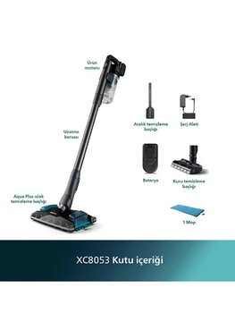 Philips 8000 Serisi Aqua Plus Xc8053/01 Şarjlı Islak Kuru Dikey Süpürge