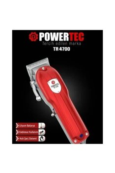 Powertec TR-4700 6 Başlık 0.8 mm 3.7v/DC Saç Sakal Kesme Profesyonel Tıraş Makinesi