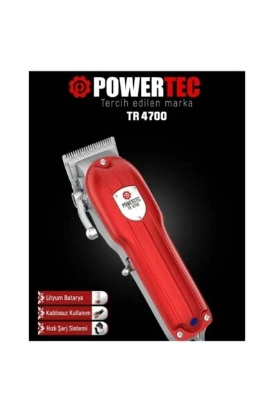 Powertec TR-4700 6 Başlık 0.8 mm 3.7v/DC Saç Sakal Kesme Profesyonel Tıraş Makinesi