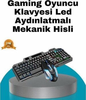 Mekanik Oyuncu Seti – LED Işıklandırma ve Ergonomik Mouse