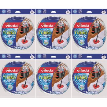 Vileda Turbo Yedek Mop Paspas Ucu (%100 Mikrofiber) (6 Lı Set)