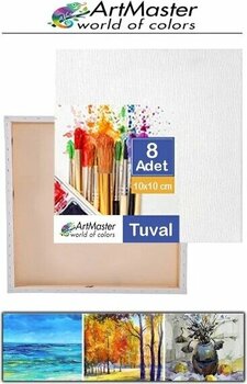 Kare Tuval 10X10 Astarlı Mini Resim Tuvali 8 Adet Tuvali 10*10 Tual Akrilik Boya Yağlı Boya İçin İdealdir