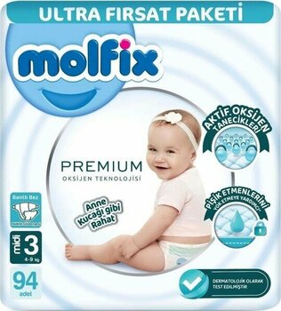 Bfs Molfix Premium Bebek Bezi Ultra Fırsat Paketi 3 Beden 4-9 kg 94 Adet - 02-Sarı