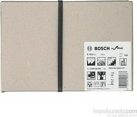 Bosch S 1531 L 190mm 100'lü Hızlı Kesim Ahşap Panter Testere Ucu
