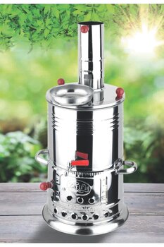 Zarifiş Tek Musluklu Çelik Piknik Semaveri 3.5 Litre Demlik Hediyeli