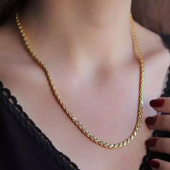 Gold Kaplama 925 Ayar Gümüş Köstek Zincir