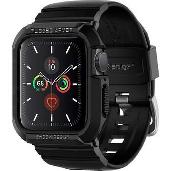 Spigen Apple Watch 41mm (Seri 9/8/7) Kılıf & Kordon Kayış Rugged Armor Pro Black - ACS00546 - Matte Black