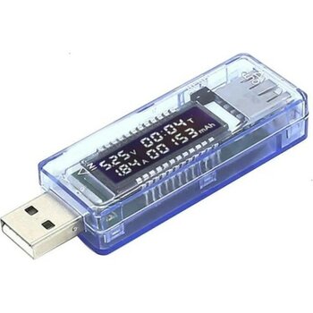 Sanec Keweısı USB Akım ve Voltaj Ölçer V20 - Mavi - 1 Adet
