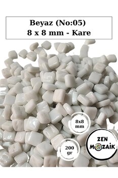 Zen Mozaik Sanatsal Mozaik Çalışmalarınız için 8x8 mm - Kare Cam Mozaik Taşı (200 gr)