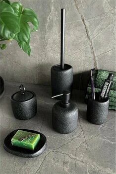 Primanova Yonksu 5'li Banyo Seti Siyah Beyaz