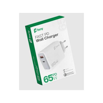 Feny Fn-c65 65w Usb+type-c Akıllı Isı Kontrol Chip Qualcomm Quick Charge 3.0 Şarj Adaptörü 1923