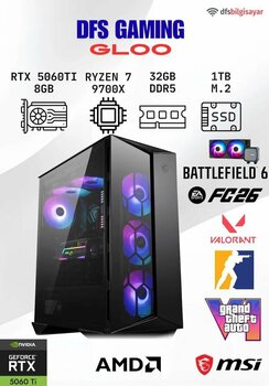 Dfs Gaming Gloo Ryzen 7 9700x-B650m-Rtx 5060 Ti 8gb-32gb Ddr5 Ram-1tb M.2 Ssd-Oyuncu Bilgisayari