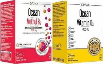 Ocean Methyl B12 Sprey 500Mcg 5Ml Vitamin D3 400Iu Sprey 20Ml