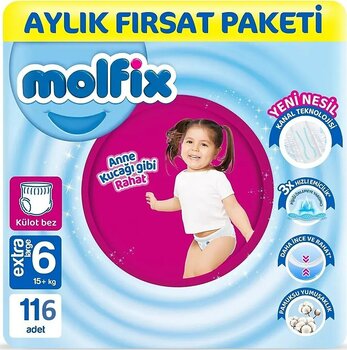 Molfix 6 Numara Ekstra Large 58'li 2 Adet Külot Bez