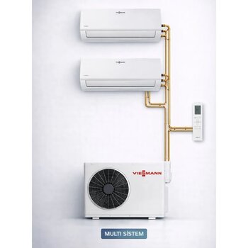 Viessmann Ofaa100mfa061 21000 Btu 1 Dış + 2 İç Ünite 9000 + 18000 Btu Multi Split Inverter Klima