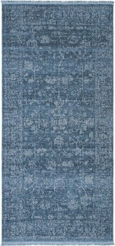 Cool Halı Zerina Mavi Yumuşak Pamuk Taban Etnik Desenli Vintage Rustik Modern Klasik Silinebilir Mutfak Halısı