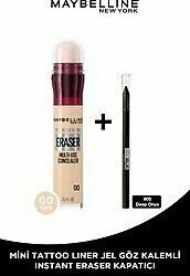 Maybelline New York Instant Anti Age Eraser Kapatıcı 00 Ivory + Tat Liner Gel Pencil Göz Kalemi Mini Set