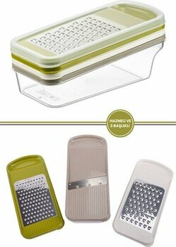 Multiprep Mandolin Rende Seti – 3 Başlık ve Hazneli Kapaklı Tasarım - Renk - Yeşil - Beyaz