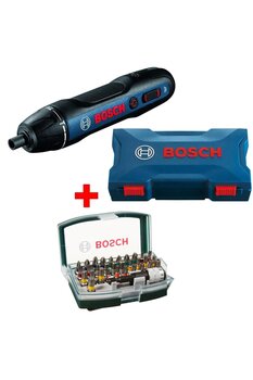 Bosch Şarjlı Tornavida Go 2 Akülü Vidalama Şarjlı Matkap + 32 Parça Vidalama Ucu Seti