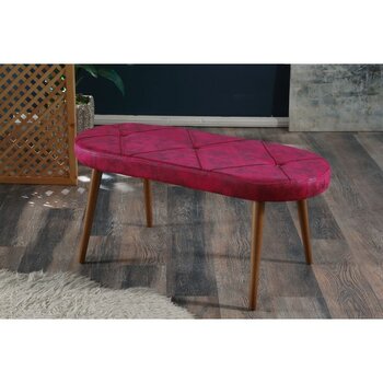 My Massa Bench - Ahşap Ceviz Ayaklı - Fuşya