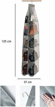 Helen's Home 10 Cepli Dolap Içi Çanta ve Ayakkabı Düzenleyici Geniş Hacimli Şeffaf Pencereli Organizer 125CMX37CM - Gri - 125 x 37 cm