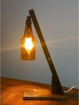 Tiydem Dekoratif Masa Lambası Şişe Lamba Nostaljik Aydınlatma - Kahverengi - Bal