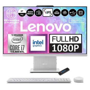 Lenovo Ideacentre Aıo 27IRH9 Bulut Grisi 1920 x 1080 All In One Bilgisayar