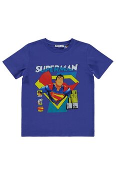 Superman Süperman Can Fly Baskılı 6-9 Yaş Tişört - Mavi 6-7 Yaş Beden