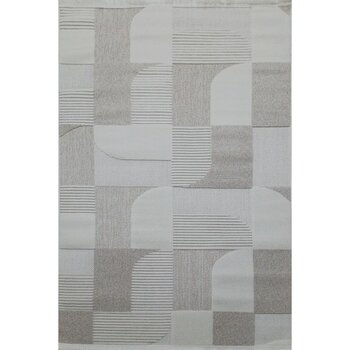 Bukle Soft Twister 0455G Bej-Beyaz Yolluk Salon Antre Koridor Halısı Yumuşak Dokuma Makine Halısı - Bej - Beyaz - 80 x 100 cm