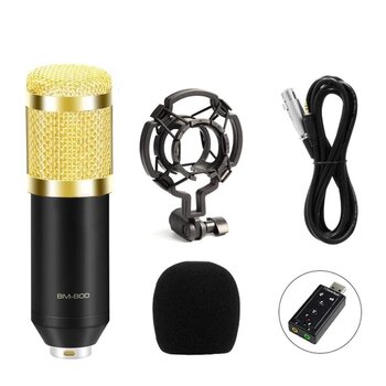 Wellsound Bm-800+Usb Ses Kartı Profesyonel Mikrofon Seti