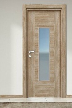 Alo Kapı Melamin Modern Göksu Camlı Oda Kapısı, 76/204/14-17 cm