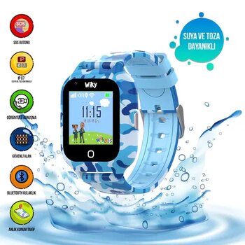 Wiky Watch 4S Kamuflaj Mavi Çocuk Akıllı Saat