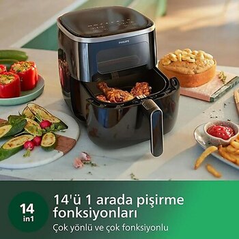 Philips 3000 Serisi HD9257/80 5.6 lt 1700 W Siyah Airfryer Yağsız Fritöz