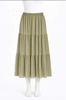 Nihomall20 Kadin Şifon Astarlı Puantiyeli 3 Katlı Etek Standart Beden