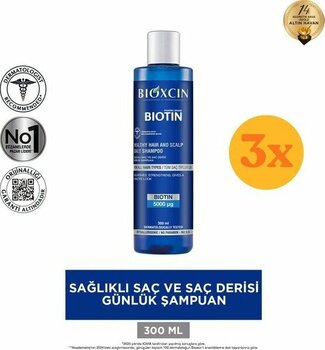 Bioxcin Biotin Şampuan 300 ml - 3 Adet (900 Ml) - Dezenfektan Hediyeli (%72 Alkol)