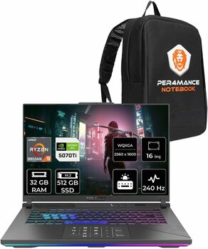 ASUS ROG Strix G16 R9 9955HX 32GB 512GB SSD RTX5070Ti/12GB 140W 240HZ 16'' 2.5K FDOS Gaming & PER4