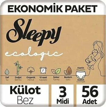 Sleepy Ecologic No:3 Midi 56 Adet Külot Bebek Bezi