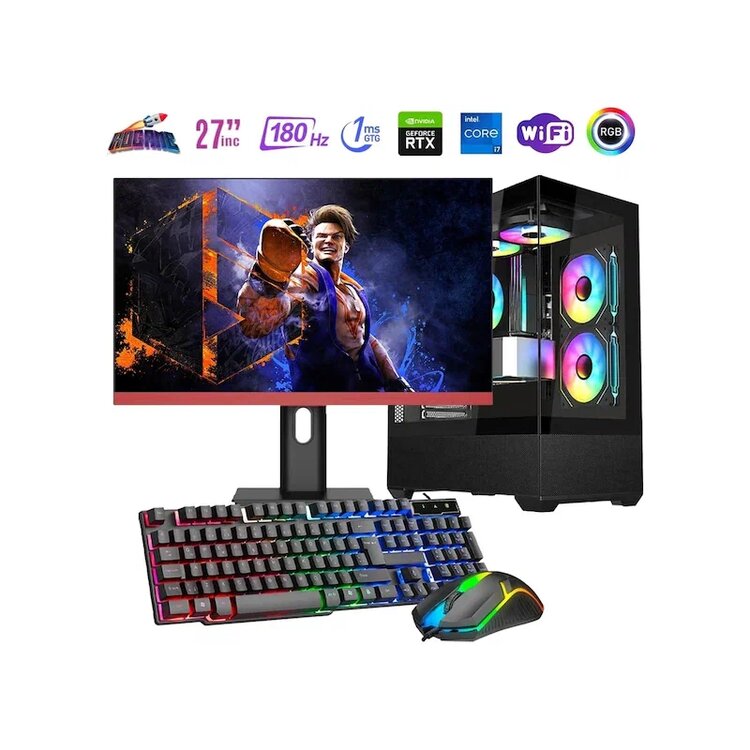 Rogame RKT661101 Intel Core i7-13400F 32 GB RAM 1 TB M2 8 GB NVIDIA GeForce RTX 4060 27" Masaüstü Oyuncu Bilgisayarı