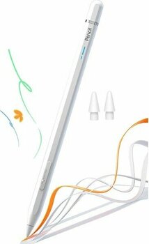 NovStrap Apple iPad Pro 11 (M4) ile Uyumlu Bluetooth Dokunmatik Tablet Kalemi BP25BL Pil Ekranlı Kısayol Tuşlu Stylus Pencil - Beyaz - Pro11 M4i