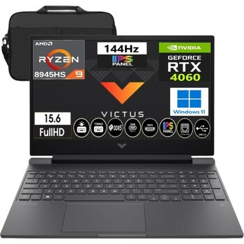 Hp Victus 15-FB3000NT Amd Ryzen 9 8945HS 16GB 1tb SSD RTX4060 (8gb) 144Hz 15.6” Windows 11 Taşınabilir Bilgisayar B82W7EA &cimete Çanta - 1 TB - 16 GB