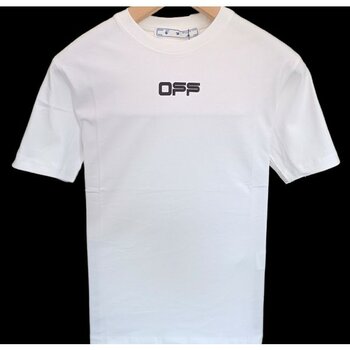 Off-White Bisiklet Yaka Sırt Baskılı T-Shirt - L - 00A-Beyaz