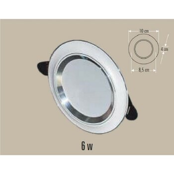 Cata CT-5257 6W/6400K Zebra Led Armatür (Beyaz-Krom) (Beyaz-6 Adet)