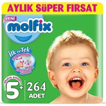 Molfix Dev Beden 5+ (13-20 Kg) Junior Plus 264'LÜ Bebek Bezi