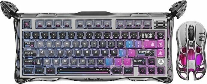 Gravastar Mercury K1 Pro + M1 Pro Kablosuz RGB Işıklı Klavye Ve Mouse Seti