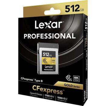 Lexar 512GB LCXEXPR512G-RNENG Cf-Exp Professional Cfexpress Type-B Kart Up To 1750MB/S Okuma 1500MB/S Yazma Hafıza Kartı
