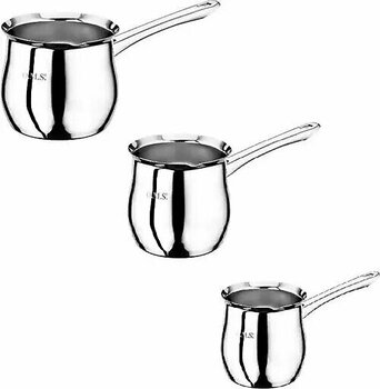 Oms Çelik 3 Lü Cezve Seti Sade ( Büyük Boy Seri)