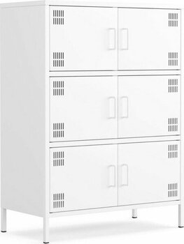 Furni 24 Pera Metal Çok Gözlü Dolap, 6 Kapaklı 80,50 x 40 x 109,50 cm - Beyaz