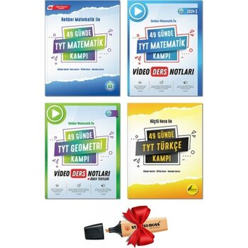 REHBER MATEMATİK YAYINLARI 49 GÜNDE TYT KAMP KİTAPLARI SETİ 4 KİTAP YOUTUBE DESTEKLİ